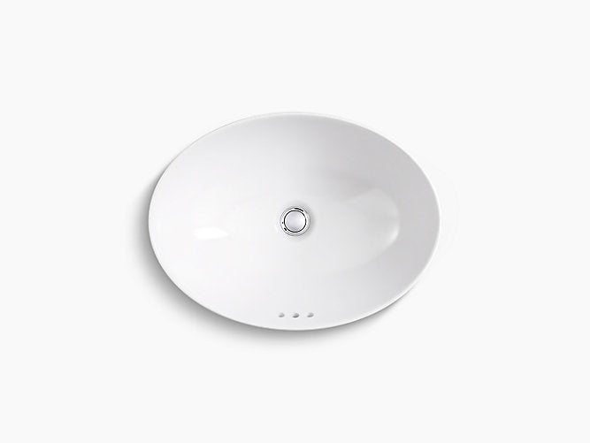 KOHLER K99183-0 Vox Vitreous China Oval Vessel Bathroom Sink with Overflow