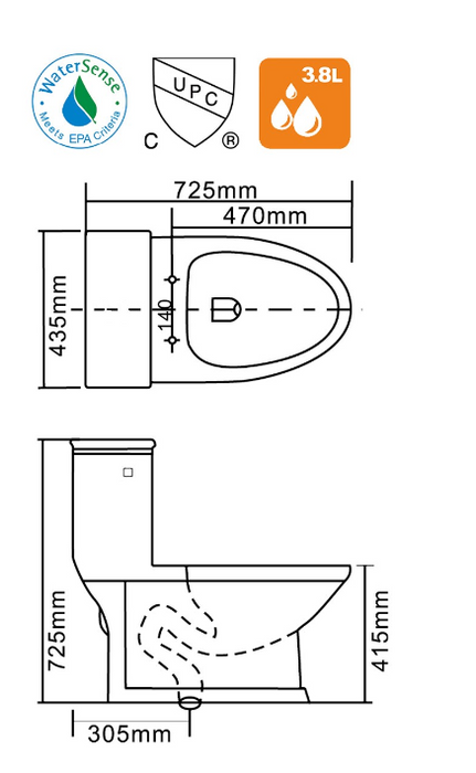 NOVA ONE PIECE TOILET  SLOW CLOSE SEAT NGF- A010TS