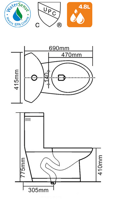 Nova One Piece Toilet - NGF-A005