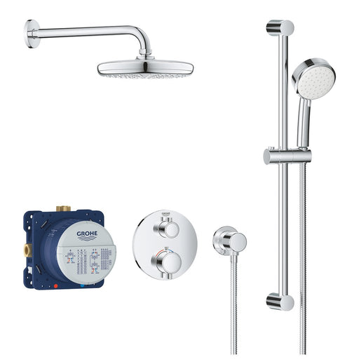 Grohe 34745000 GrohTherm Round Thermostatic Shower Kit - Starlight Chrome