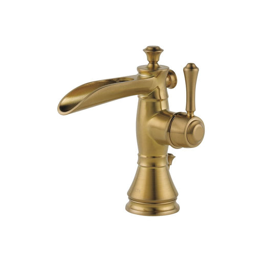 Delta 598LF-CZMPU Cassidy Single Hole Bathroom Faucet with Channel Spout - Champagne Bronze