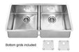 Kindred KCUD36-9-10BG 2 Bowl Undermount Sink with Bottom Grids - Stainless Steel