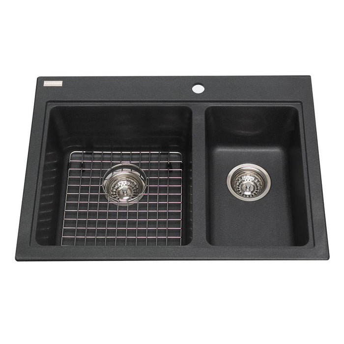 Kindred KGDC2027R-8ON Mythos 1-3/4 Bowl Drop-In Granite Sink - Onyx