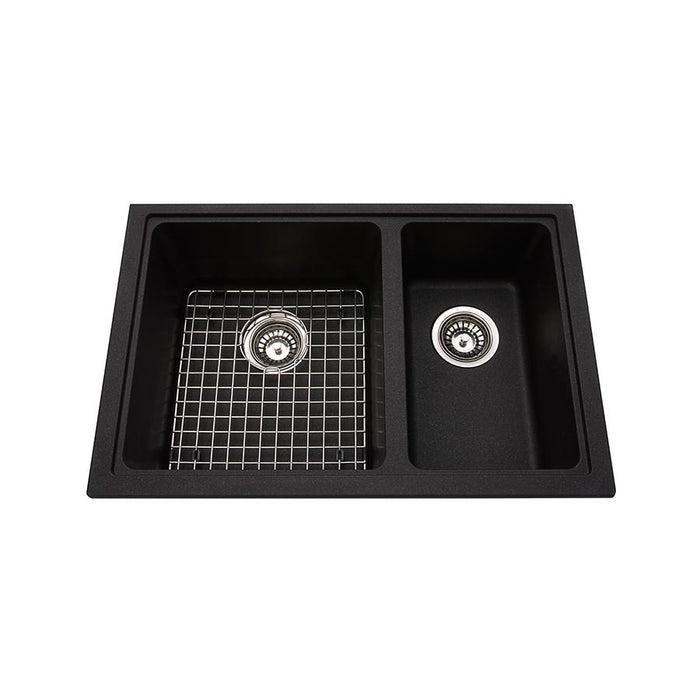 Kindred KGDC2RU-8ON Mythos 1-3/4 Bowl Undermount Granite Sink - Onyx