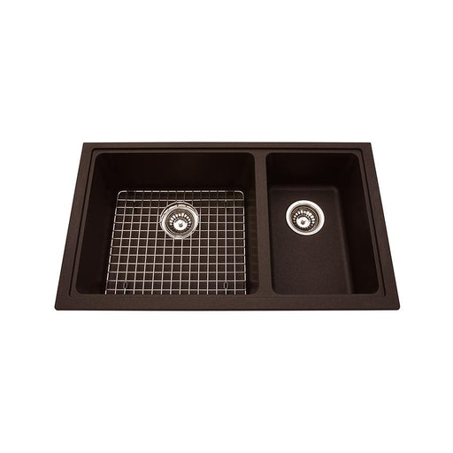 Kindred KGDCR1U-8ES Mythos 1-1/2 Bowl Undermount Granite Sink - Espresso