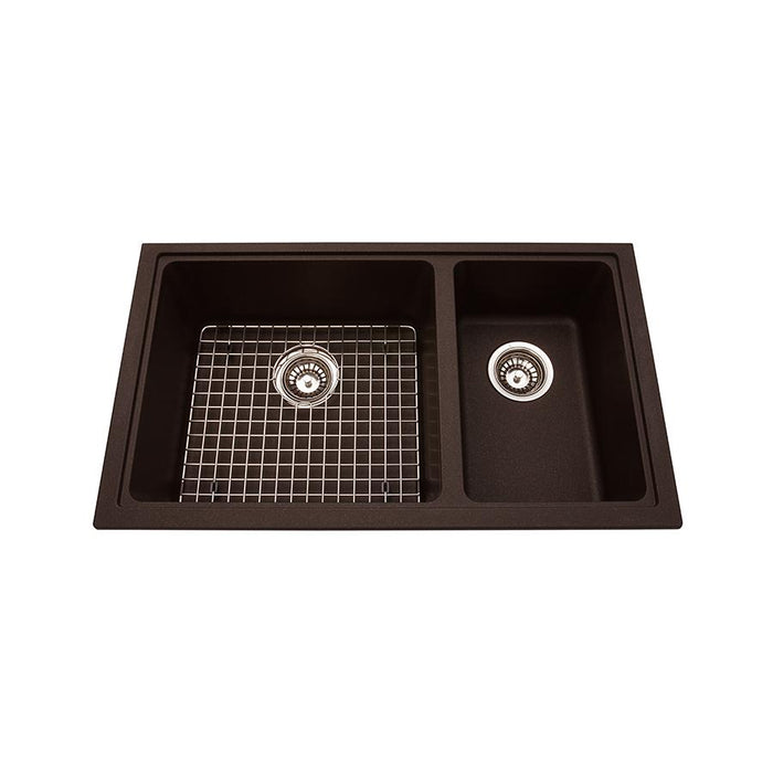 Kindred KGDCR1U-8ES Mythos 1-1/2 Bowl Undermount Granite Sink - Espresso