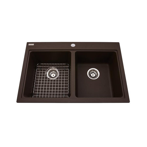 Kindred KGDL2031-8ES Mythos 2 Bowl Drop-In Granite Sink - Espresso