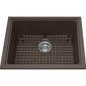 Kindred KGS2U-8SM Mythos 1 Bowl Undermount Granite Sink - Storm