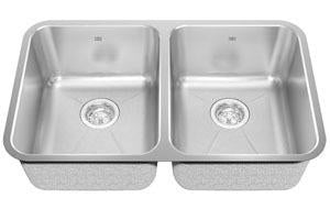 Kindred KSD2UA-9D 2 Bowl Undermount Sink - Stainless Steel