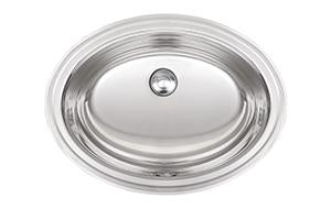 Kindred KSOV1418-7 Oval Drop-In Bathroom Sink - Stainless Steel
