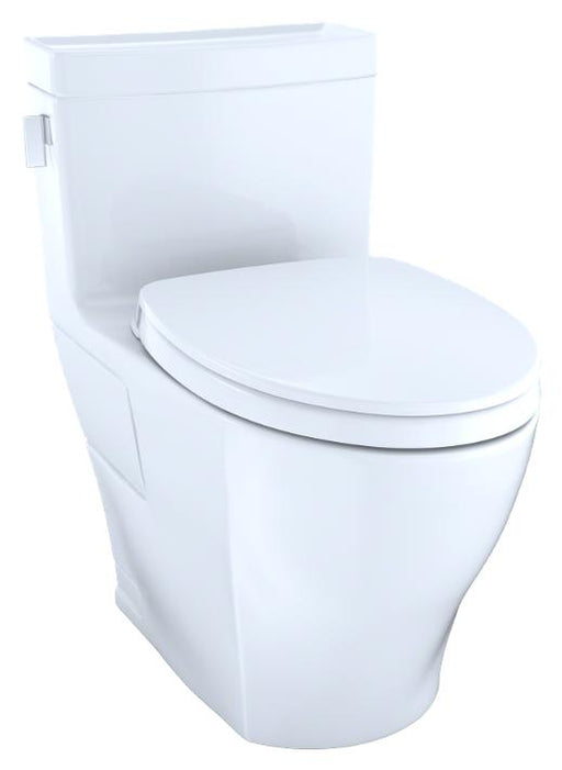 Toto MS624124CEFG#01 Legato WASHLET+ One-Piece Elongated 1.28 GPF Universal Height Skirted Toilet with CeFiONtect - Cotton White