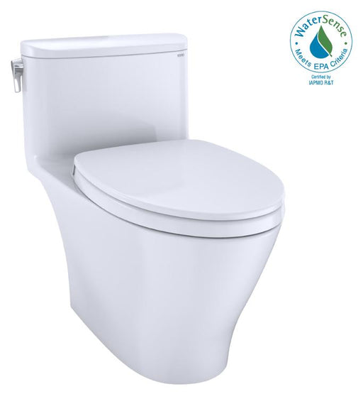 Toto MS642124CUFG#01 Nexus® 1G® One-Piece Elongated 1.0 GPF Universal Height Toilet with CEFIONTECT® and SS124 SoftClose Seat, WASHLET®+ Ready - Cotton White