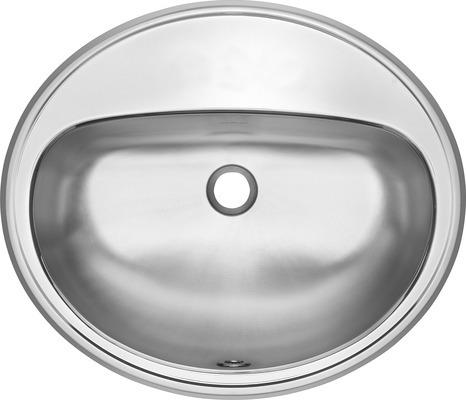 Franke OV1821-6-1 Oval Ledgeback Single Hole Drop-In Bathroom Sink - Stainless Steel