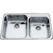 Kindred QCM2033-8-1 1-Hole 2 Bowl Drop-In Sink - Stainless Steel