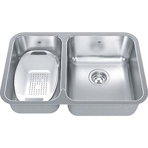 Kindred QCUA1827L-8 1-3/4 Bowl Undermount Sink - Stainless Steel