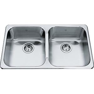 Kindred QD1831-8 2 Bowl Drop-In Sink - Stainless Steel