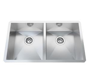 Kindred QDFU1831-8 2 Bowl Undermount Sink - Stainless Steel