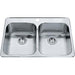 Kindred QDL2031-7-1 1-Hole 2 Bowl Drop-In Sink - Stainless Steel