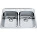 Kindred QDL2031-7-4 4-Hole 2 Bowl Drop-In Sink - Stainless Steel