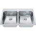 Kindred QDLA2233-8-1 1-Hole 2 Bowl Drop-In Sink - Stainless Steel