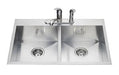 Kindred QDLF2031-8-1 1-Hole 2 Bowl Dual Mount Sink - Stainless Steel