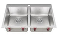 Kindred QDLY2031-8-1 2 Bowl Dual Mount Sink - Stainless Steel