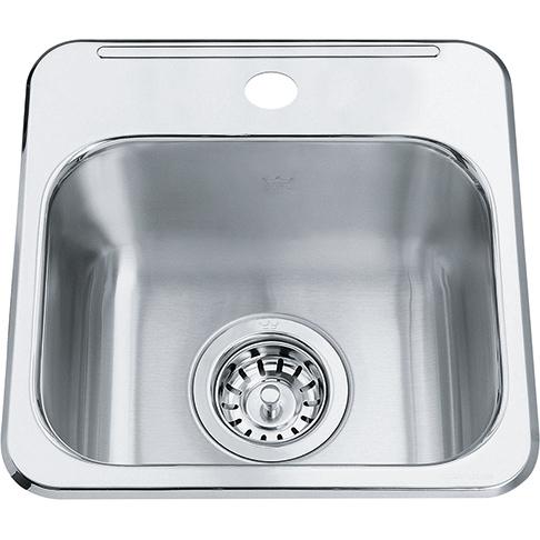 Kindred QSL1313-6-1 Drop-In 1-Hole 1 Bowl Bar/Prep Sink - Stainless Steel