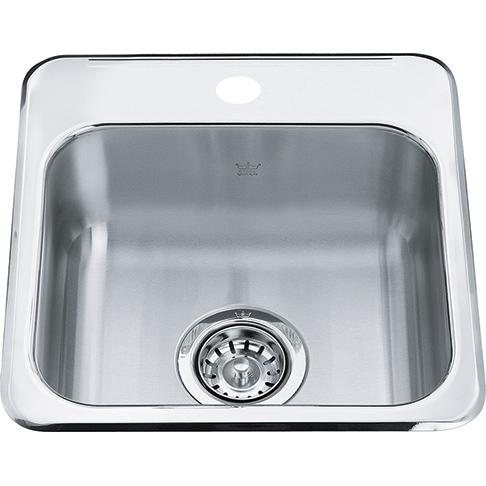 Kindred QSL1515-6-1 Drop-In 1-Hole 1 Bowl Bar/Prep Sink - Stainless Steel