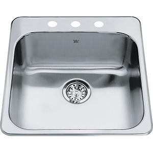 Kindred QSL2020-10-3 Drop-In 3-Hole 1 Bowl Laundry/Utility Sink