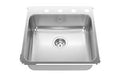 Kindred QSL2020-7-4 4-Hole 1 Bowl Drop-In Sink - Stainless Steel