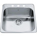 Kindred QSL2020-8-3 3-Hole 1 Bowl Drop-In Sink - Stainless Steel