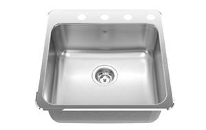 Kindred QSL2020-8-4 4-Hole 1 Bowl Drop-In Sink - Stainless Steel