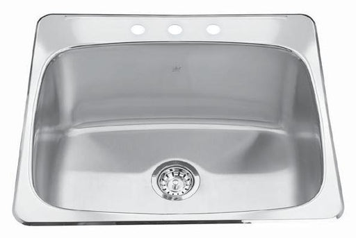Kindred QSL2225-12-3 Drop-In 3-Hole 1 Bowl Laundry/Utility Sink - Stainless Steel