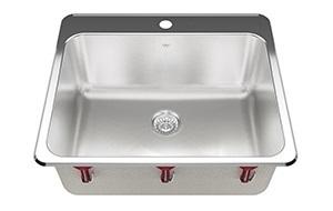 Kindred QSLA2225-10-1 1-Hole 1 Bowl Drop-In Laundry/Utility Sink - Stainless Steel