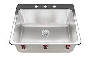 Kindred QSLA2225-10-3 3-Hole 1 Bowl Drop-In Laundry/Utility Sink