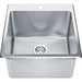 Kindred QSLF2020-12-1 1-Hole 1 Bowl Dual Mount Sink - Stainless Steel