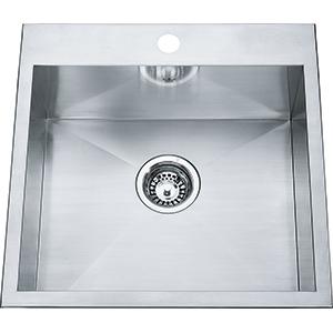 Kindred QSLF2020-8-1 1-Hole 1 Bowl Dual Mount Sink - Stainless Steel