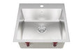 Kindred QSLY2020-8-1 1-Hole 1 Bowl Dual Mount Sink - Stainless Steel