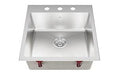 Kindred QSLY2020-8-3 3-Hole 1 Bowl Dual Mount Sink - Stainless Steel