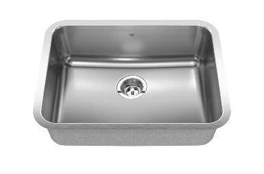 Kindred QSUA1925-8 1 Bowl Undermount Sink - Stainless Steel