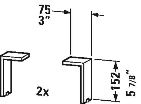 Duravit UV99930000 Legs for Vanity